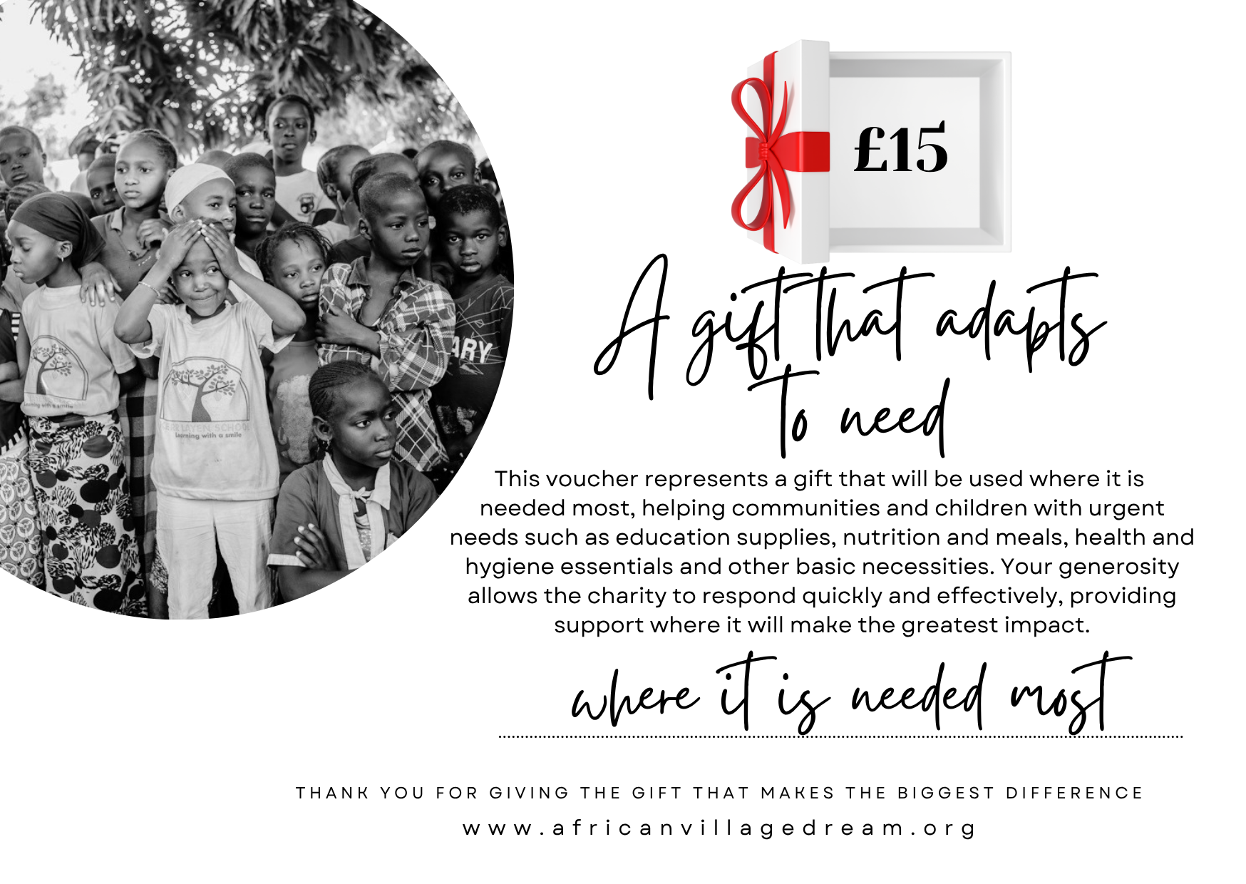 Where it is Needed Most Gift Voucher